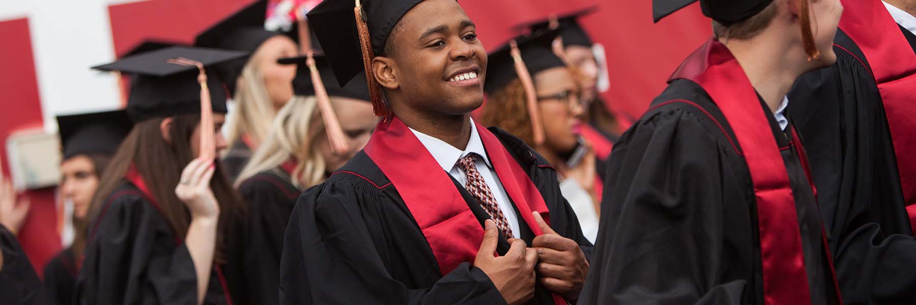 Graduates wear their academic attire at IU Commencement.